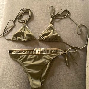 Excellent condition BURBERRY TWO PIECE KHAKI SWIMSUIT